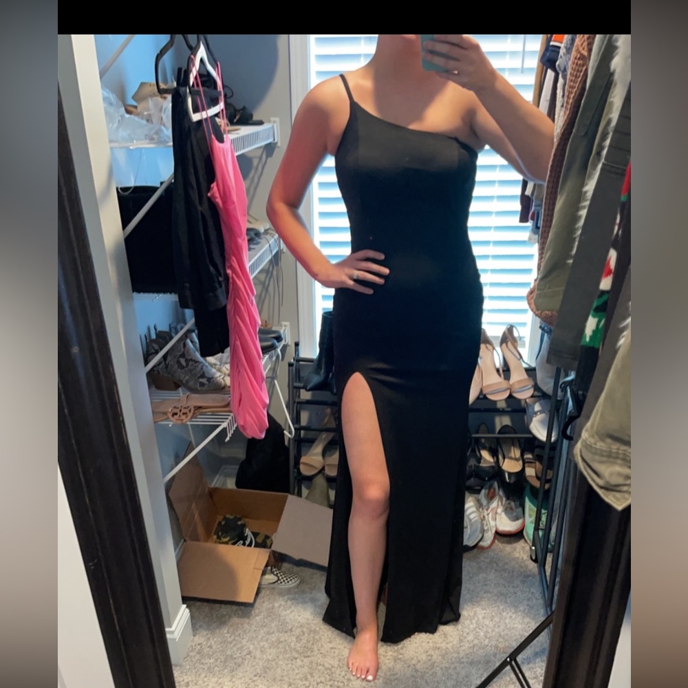 Elegant Black Evening Dress La Femme Size 10